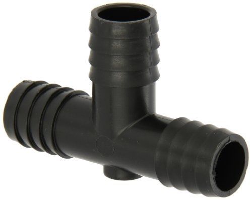 Thogus Polypropylene Tube Fitting, Tee, Black, 3/4&#034; x 3/4&#034; x 1/2&#034; Barbed (Pack