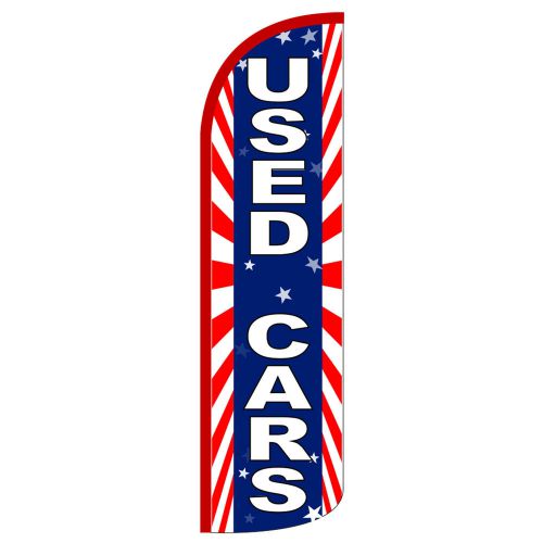 Used cars r/w/b windless swooper flag jumbo sign feather banner made usa for sale