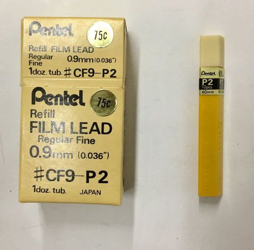 12 Tubes Pentel Film Lead 0.9mm CF9-P2 Regular Fine 144 Lead Refills