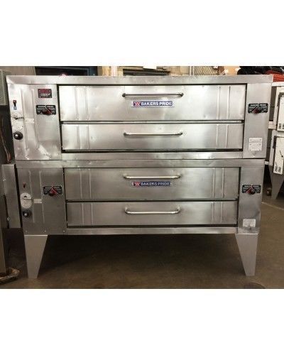 Bakers pride y-602 natural gas double deck pizza oven for sale