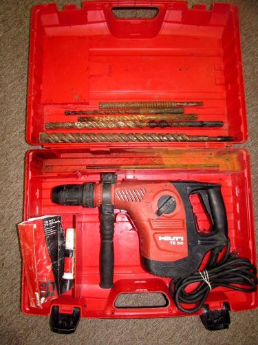Hilti te 50 hammer drill w/ bits, grease &amp; manual in case for sale