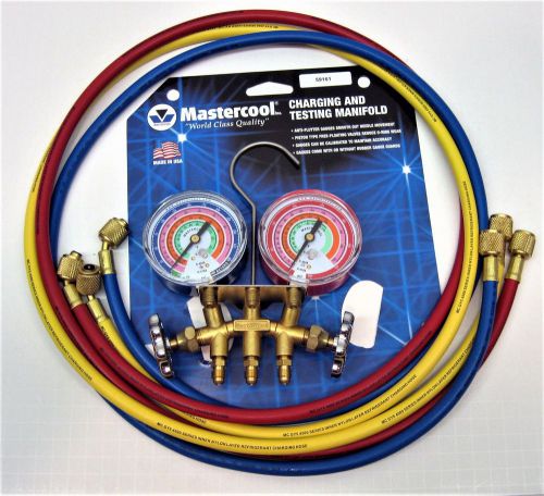 59161 mastercool a/c hvac  refrigeration manifold w 60&#034; hoses r410a r404a r22 for sale