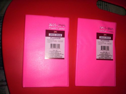 2015-2016 Student Weekly~School Year Calendar~Planner~Vinyl~/FUSCHIA~LOT OF 2