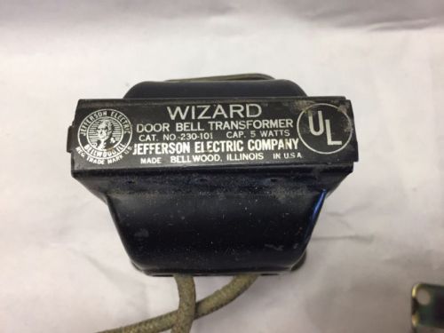 Vintage Wizard Door Bell Transformer by Jefferson Electric Company 10VAC Output