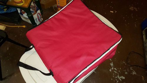 22&#034; LARGE DELIVERY FOOD CARRY CONTAINER UBER RED ZIPPER PIZZA BAG HANDLE