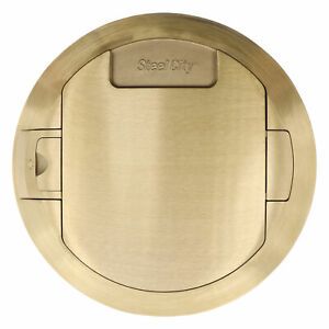 THOMAS &amp; BETTS RPT8-5G-BRS RECESSED POKE-THROUGH FLOOR BOX, 5-GANG, 8&#034;, BRASS