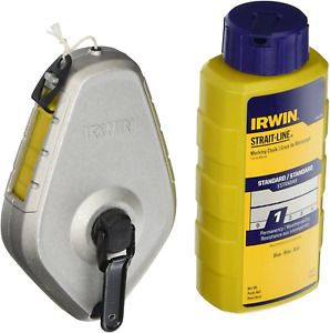 IRWIN STRAIT-LINE Chalk Line, Classic Reel, Blue, 100 ft.