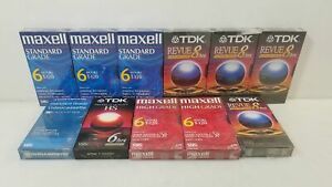 Lot of 11x Sealed Blank VHS Tapes Maxell TDK Duraband