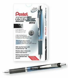 Pentel EnerGel Deluxe RTX Retractable Liquid Gel Pen Fine Line Needle Tip Bla...