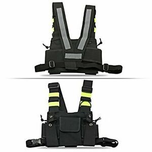 Radio Chest Harness Front Pack Hands Free Pouch Holster Rescue Tactical Vest Rig