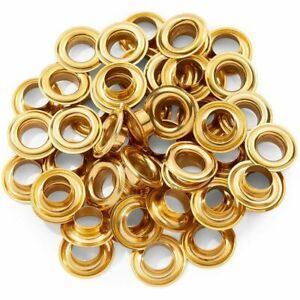 Brass Grommet Eyelet Kit with Washers in Antique Style (0.5 in, 50 Pieces)