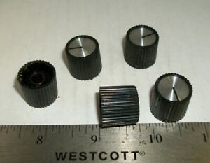 LOT OF VINTAGE BLACK AND CHROME FOR &#034;D&#034; 1/4 INCH SHAFT POTS/SWITCHES A