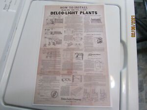 2 1925 Delco Light Plant Models 850,1250,1271,1278 Install Instruction Posters