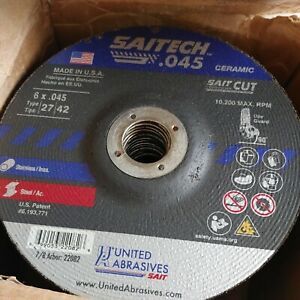 United Abrasives 22082 6x.045x7/8 Saitech .045 Ceramic Cutting Wheels 47 pack