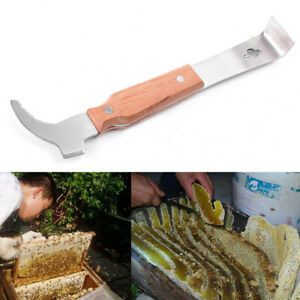 Wooden Handle Bee Hive Hook Scraper Stainless Steel Beekeeping Knife Equipment