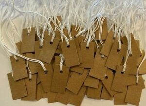 100 pieces Handmade mini 1&#034; x 1/2&#034; Brown Kraft cardstock jewelry price tags