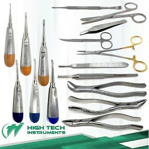 Premium German Set Of 26 Veterinary Dental Extraction Instruments Kit Forceps