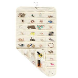 Jewellery Hanging Organiser Double-Sided 80 Pockets Wardrobe Storage Bag RY