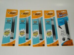 BIC Smooth Writing Black Gel Refills 5 Packs Of 2 Fits 0.7 mm #31727