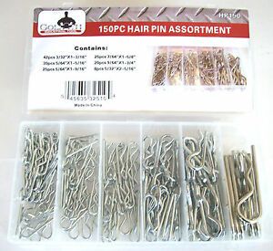150pc GOLIATH INDUSTRIAL R PIN MECHANICAL HITCH HAIR PIN TRACTOR CLIP ASSORTMENT