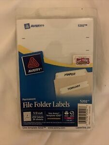 Avery Permanent File Folder Labels 1/3 Cut - 252 Labels-36 Sheets