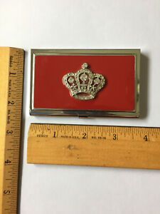 Red Crown Business Card Holder