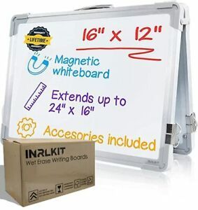 INRLKIT Small Magnetic Wet Erase Writing Boards 24&#034;x16&#034;2 Single 12&#034;x16&#034; Porta...