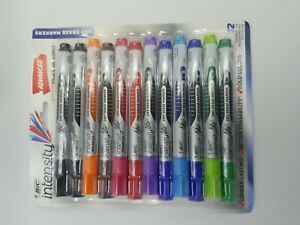 BIC Intensity Advanced Dry Erase Marker Fine Bullet Tip Assorted Colors 12-Count