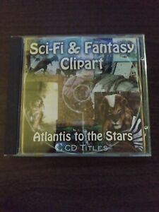 Sci-Fi&amp; Fantasy Clip Art- Atlantis To The Stars, Windows 95 CD-ROM, Used.