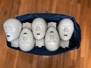 LOT OF 5 CPR PROMPT ADULT CPR TRAINING MANIKINS W/ CARRYING BAG + BABY TORSO