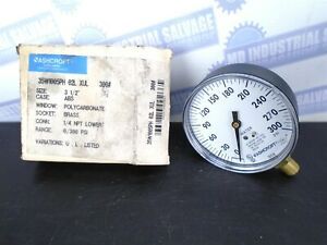 Ashcroft 35W1005PH 02L XUL 300# 3-1/2&#034;, 1/4 Lower NPT, 0-300 PSI -(New)
