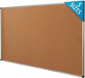 Cork Notice Pin Board Aluminum Framed Memo Board for Office Home Use 44&#034; x 32&#034;
