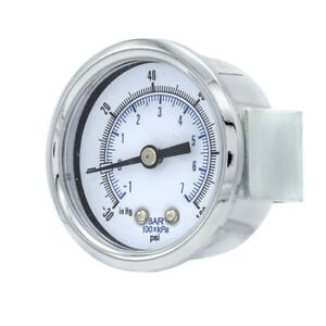 PIC GAUGES 103D-204CE Air Gauge,2&#034;,30/0/100psi,1/4&#034;CBM U-Clamp