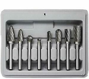 Carbide Burr Set  1/4 Inch Shank Diameter Double Cut Edge Rotary Files Metal
