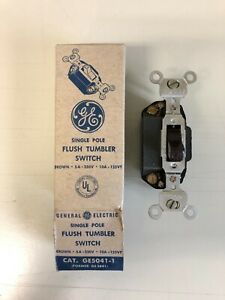 GE FLUSH TUMBLER SWITCH CAT.# GE5041-1 SINGLE POLE, BROWN, 5A-250V / 10A-125VT (