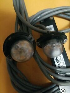Pair of Used Whelen Engineering Vertex Super-LED lights in red; clear lens