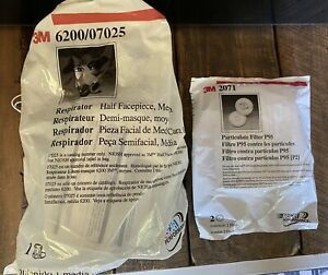 3M 6200 Half Facepiece Respirator W/ 2 Ea. 3M 2071 Filter Cartridge Size: MEDIUM