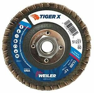 Weiler 51227 Tiger X Flap Disc Ceramic and Zirconia Alumina Flat Phenolic Bac...