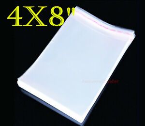 4x8&#034; 200 Bags Baggies Clear Resealable Storage Poly Self Seal Lip Tape Plastic
