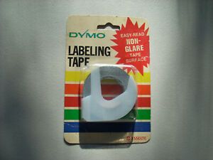 Vintage Dymo Labeling Tape Cartridge 3/8&#034; x 12&#039; New Old Stock - Non-Glare Black