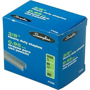 Swingline Sf39 Heavy-duty Staples - 100 Per Strip - 0.38&#034; Leg - 0.50&#034; Crown -