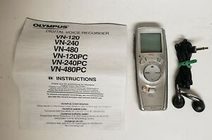 Olympus Digital Voice Recorder - VN-480PC Silver - TESTED