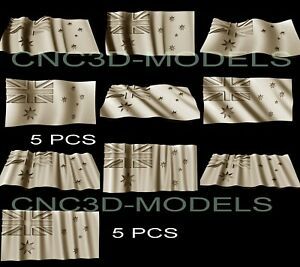 3D Model STL for CNC Router Carving Artcam Aspire Australia Flag Pano D279