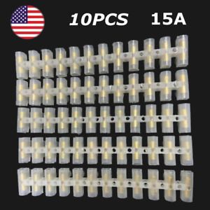 10PCS 15AMP Barrier Screw 12-Position Terminal Block Wire Connection Connectors