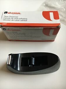 UNIVERSAL Desktop Tape Dispenser 1&#034; Core Weighted Nonskid Base Black 15001