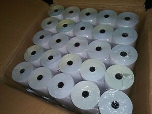 (50 Rolls) 3&#034; X 90&#039; Cash Register POS Paper Roll Tape, 105RR17016, White/Yellow