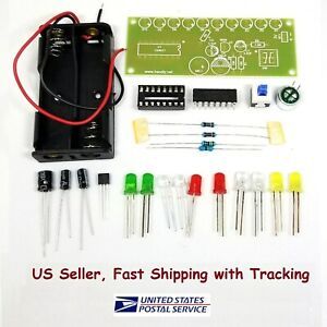 Sound Control Colorful Flashing LED Light DIY Kit - US Seller, Fast Ship w/Track