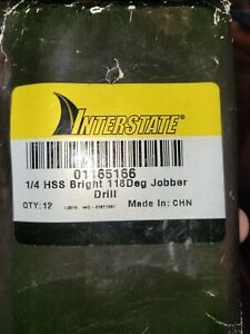 Letter E (1/4&#034;) 118° Point Bright Finish High Speed Steel Jobber Drill 12pcs New