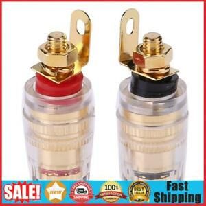 2pcs 4mm Gold-plated Brass Speaker Binding Posts Terminals for Banana Plugs
