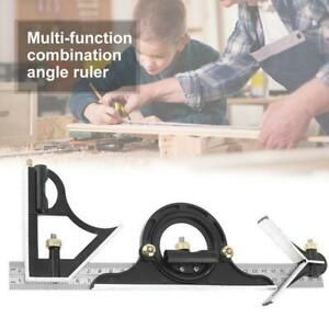 12&#034; Combination Tri- Square Ruler Steel Machinist Measuring Tool Angle V0H1